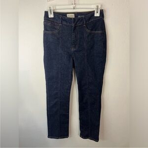 ANTHROPOLOGIE Pilcro High Rise Front Seam Straight Leg Jeans Dark Wash Size 28